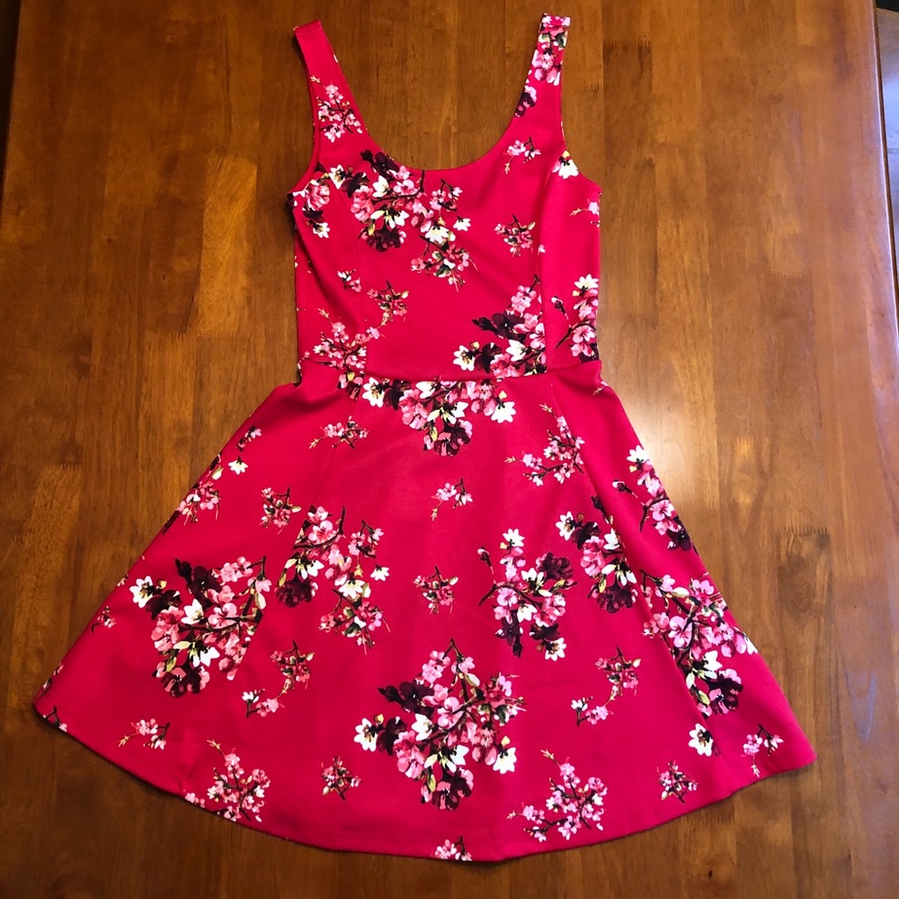 Divided Floral Skater Dress
